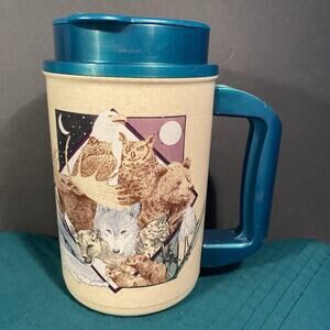 Vintage Wildlife Animals Mugs Whirley Drink Works Travel Cup Eagle Bear Wolf